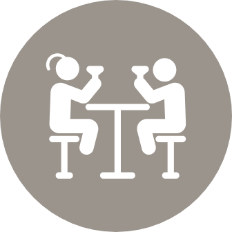 Mingle with friends at the social lounge
